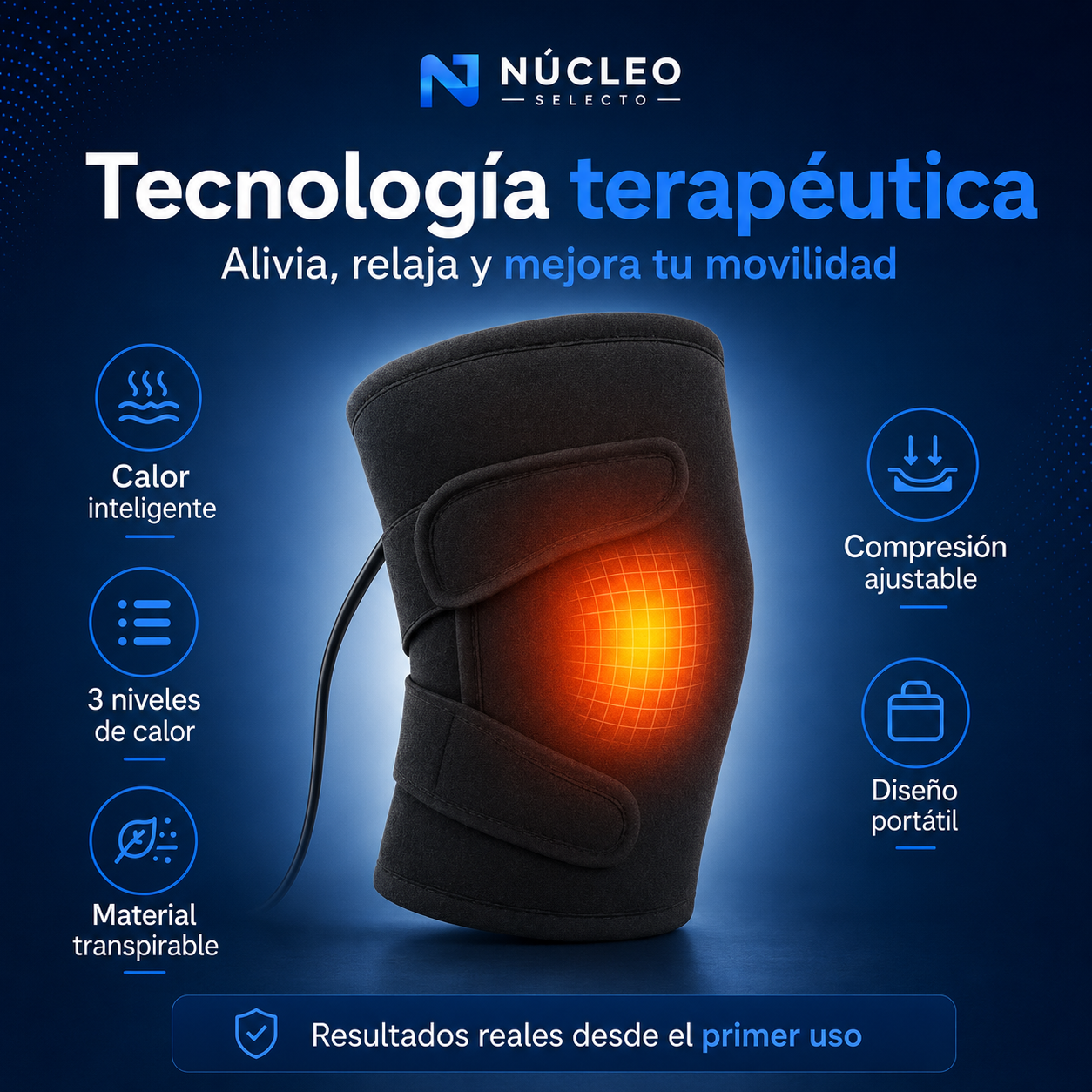 Rodillera Térmica Ajustable – Alivio y bienestar ❤️