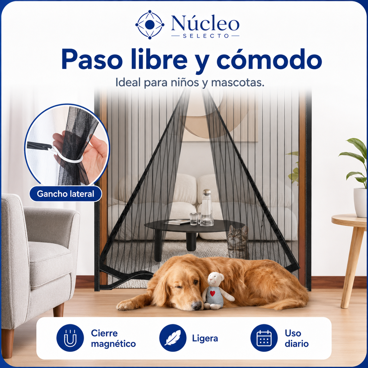 Cortina de puerta mosquitera magnética - Promo 2x1