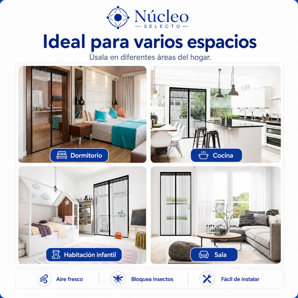 Cortina de puerta mosquitera magnética - Promo 2x1