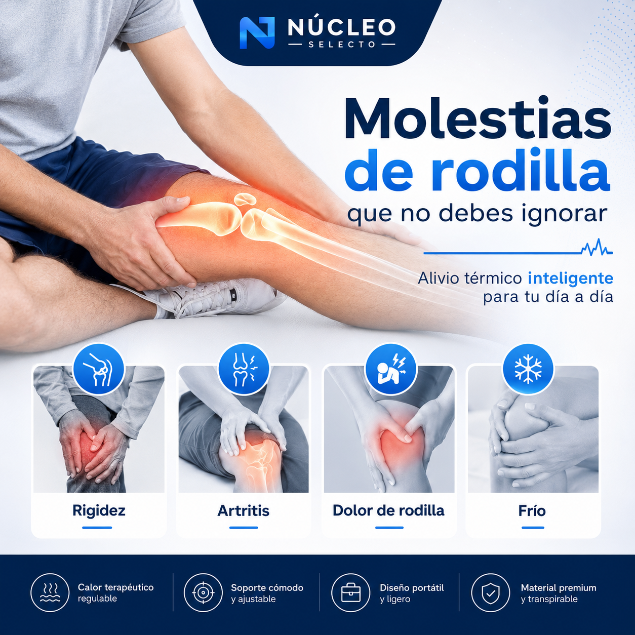 Rodillera Térmica Ajustable – Alivio y bienestar ❤️