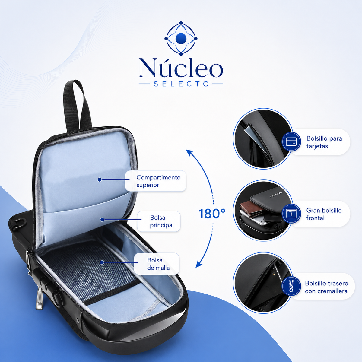 Mochila Antirrobo Impermeable Con USB – Seguridad Inteligente 🔐