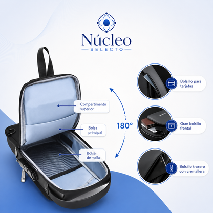 Mochila Antirrobo Impermeable Con USB – Seguridad Inteligente 🔐