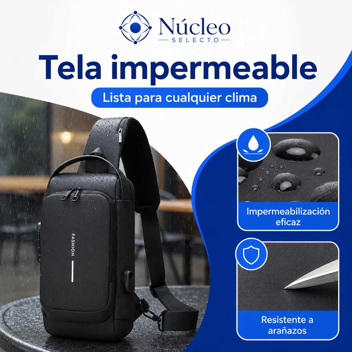 Mochila Antirrobo Impermeable Con USB – Seguridad Inteligente 🔐