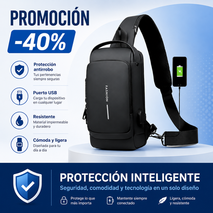 Mochila Antirrobo Impermeable Con USB – Seguridad Inteligente 🔐