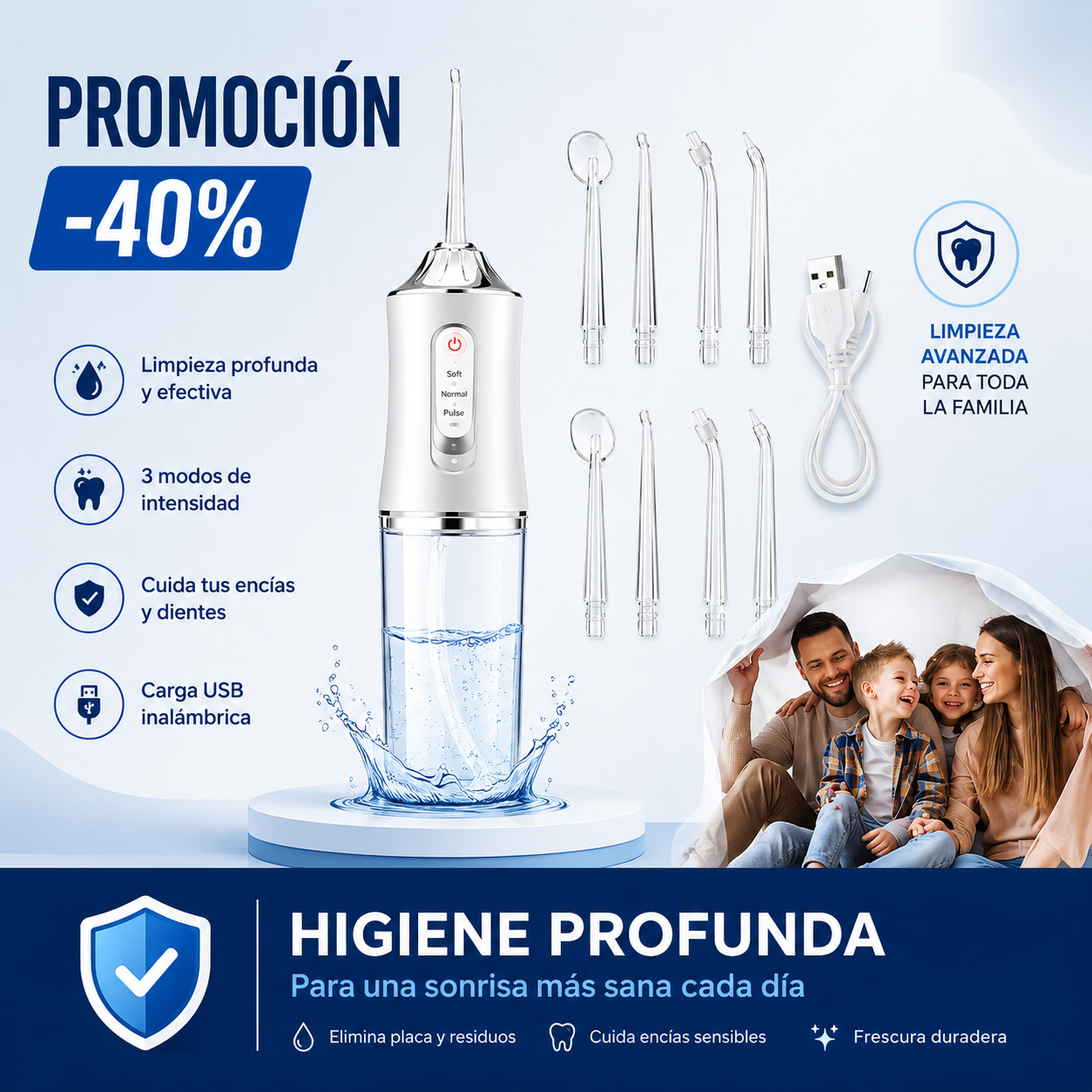 Irrigador Bucal Portátil - Limpieza y Salud 💧