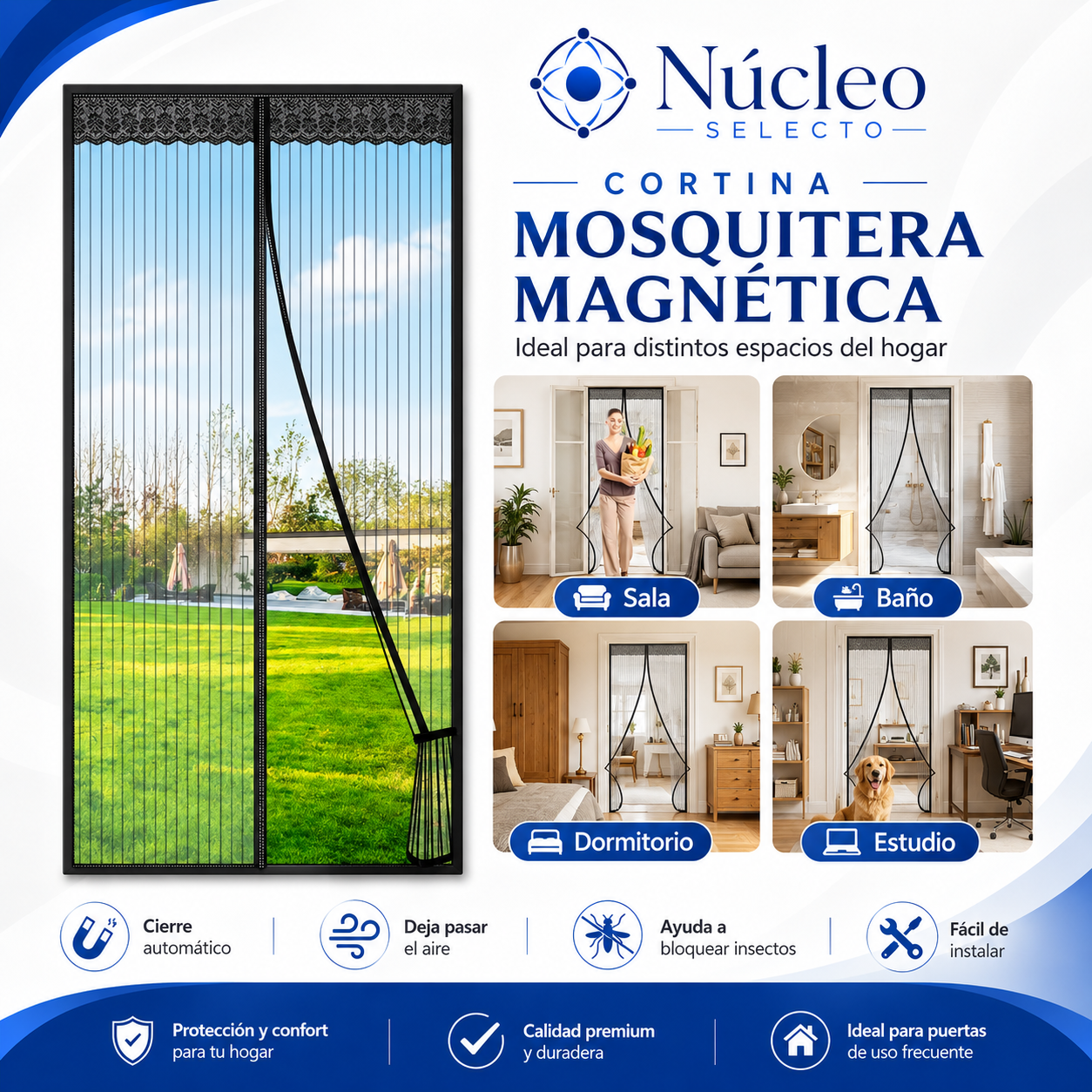 Cortina de puerta mosquitera magnética - Promo 2x1